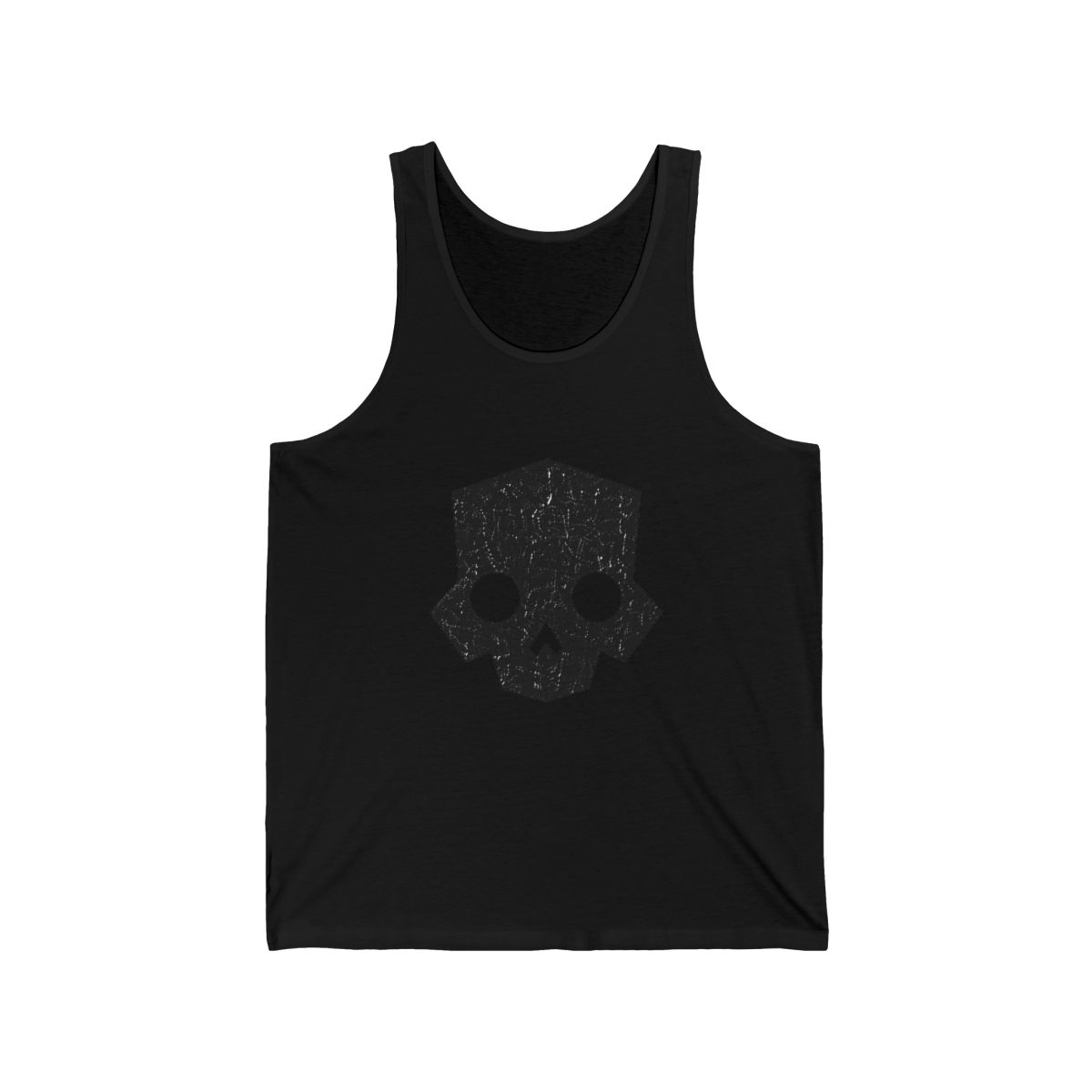 Worn Black Helldivers Skull Tank Top