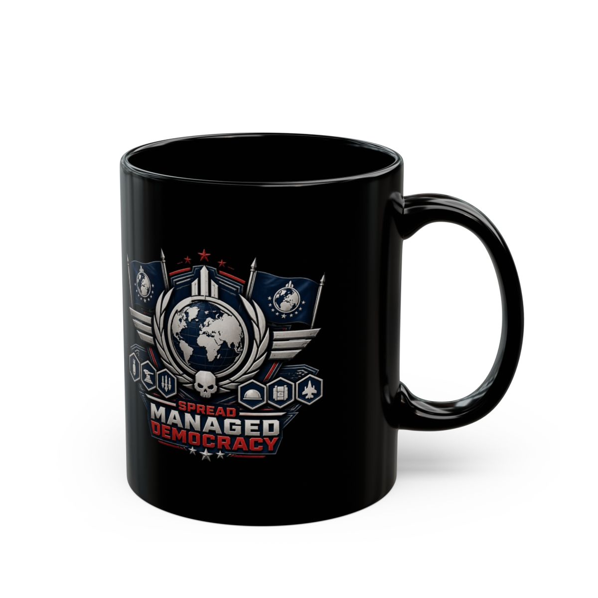Helldivers 2 "Spread Managed Democracy" Black Mug